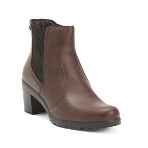 ENVAL SOFT Brown Made In Italy Leather Comfort Heeled Booties